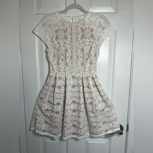 Francesca's Collections White & Nude Lace Open
Back Dress